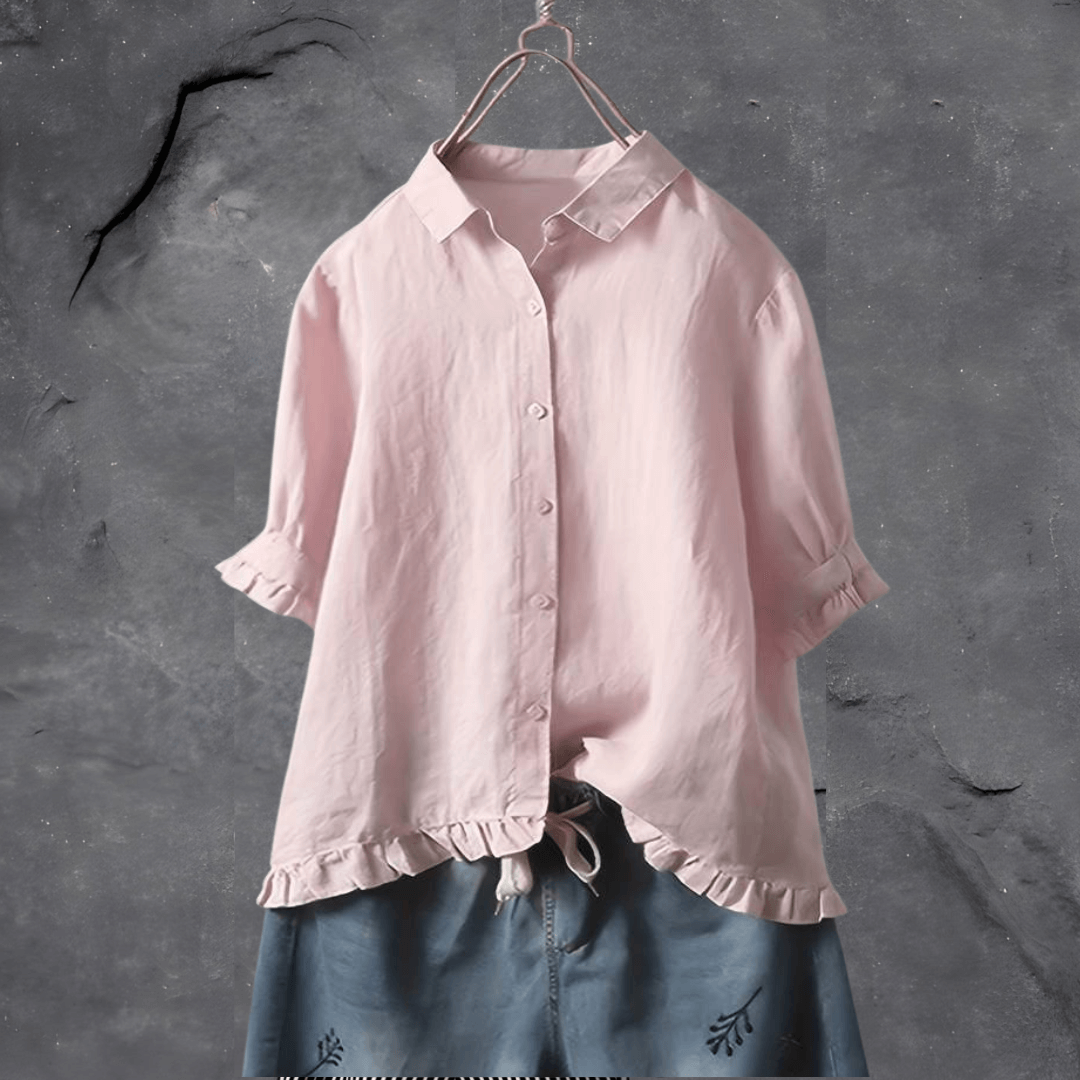 Sarah | Chemise Femme | Unie | Manches Courtes