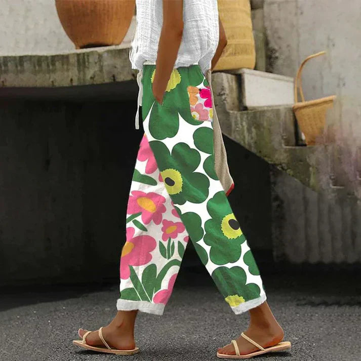 Angélica | Pantalon Droit Femme | Imprimé Floral