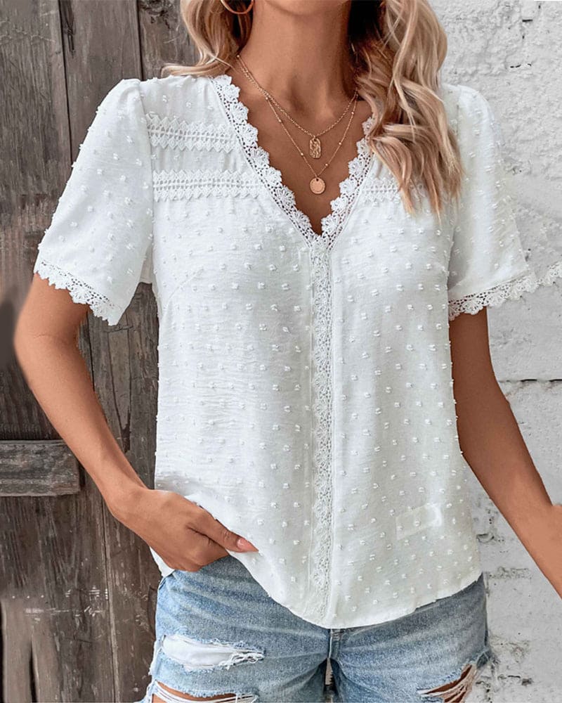 Eleonara | Chemise blanche pour femmes | Manches courtes | Shirt