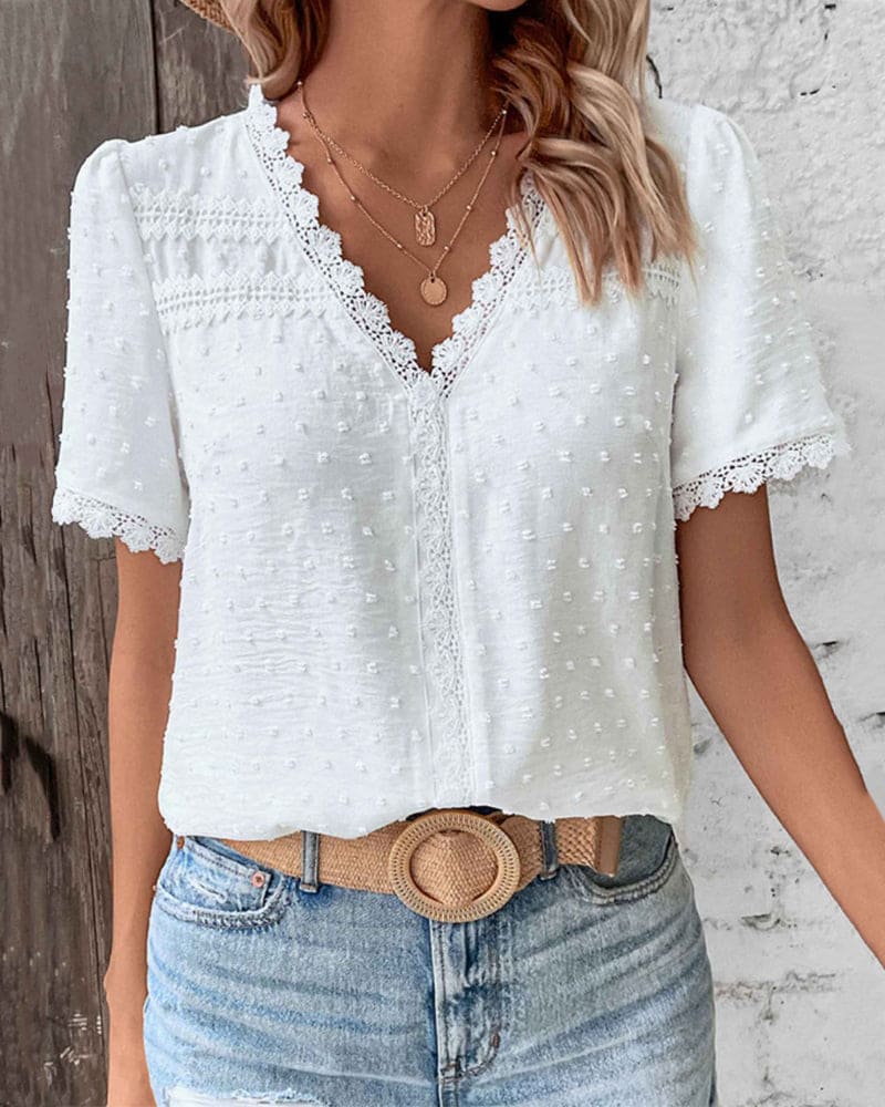 Eleonara | Chemise blanche pour femmes | Manches courtes | Shirt