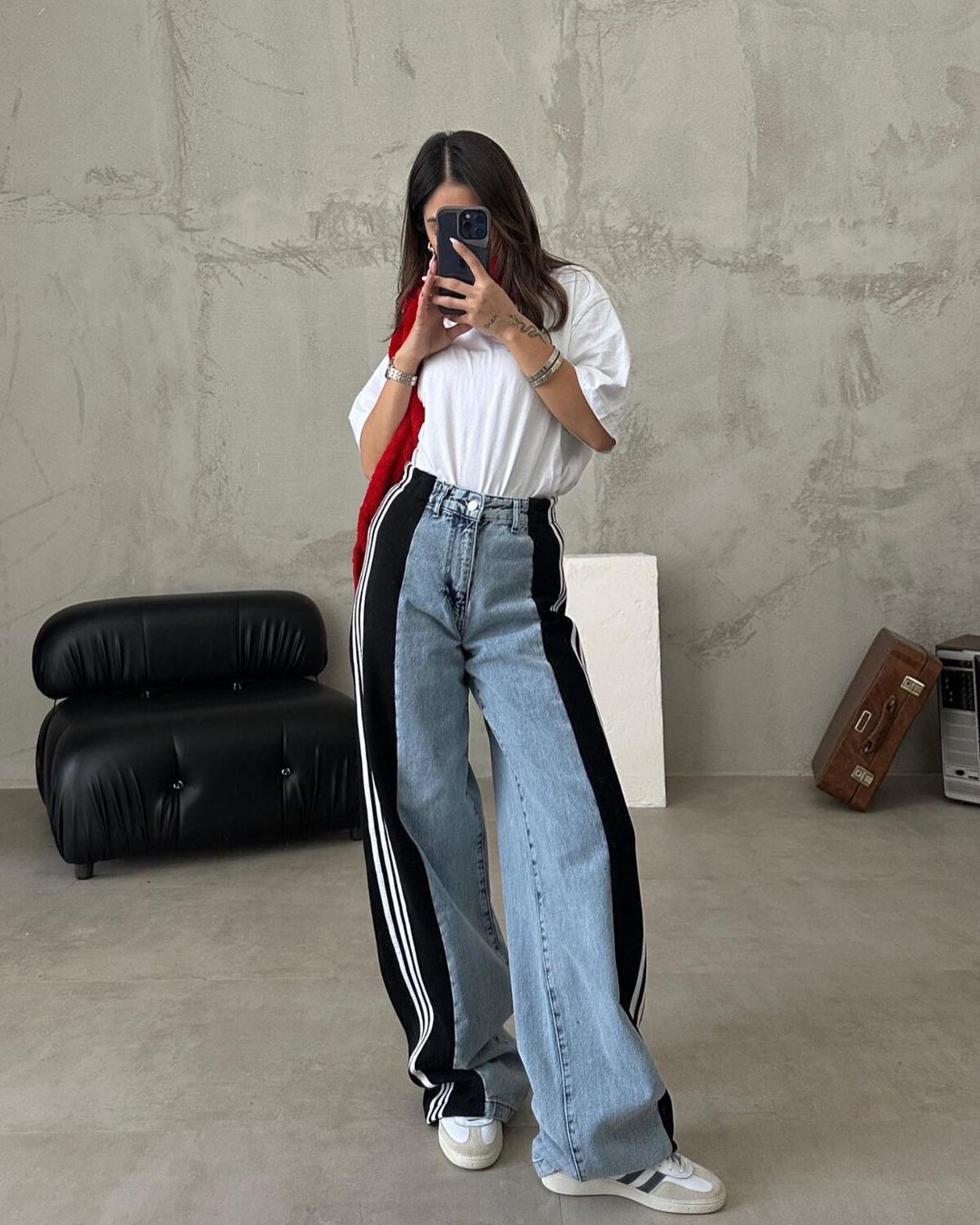 Ursuline | Pantalon Baggy Femme avec Bandes Latérales
