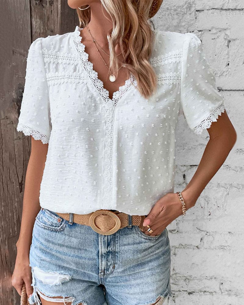 Eleonara | Chemise blanche pour femmes | Manches courtes | Shirt