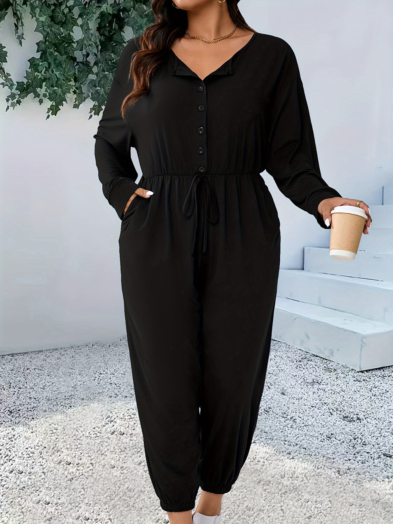 Eugénia | Combinaison Noire Femme | Vêtement Femme Grande Taille
