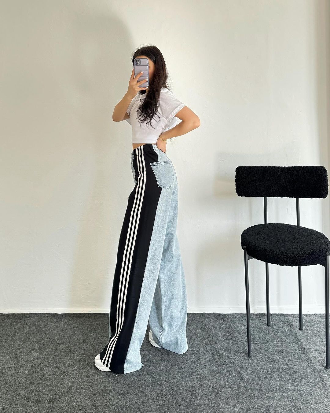 Ursuline | Pantalon Baggy Femme avec Bandes Latérales