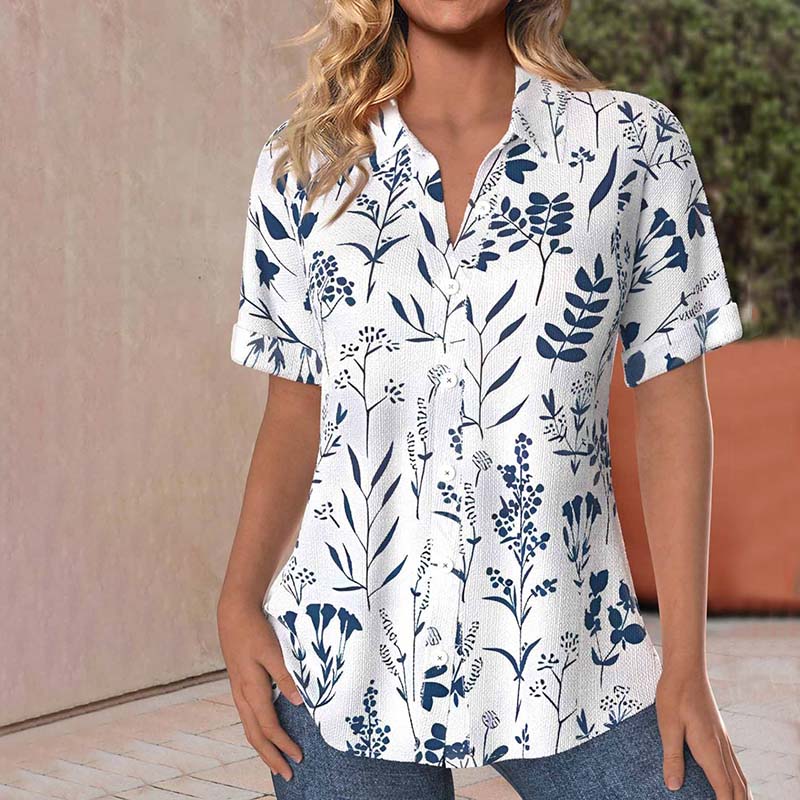 Flavie | Blouse Femme Fleurie | Manches Courtes