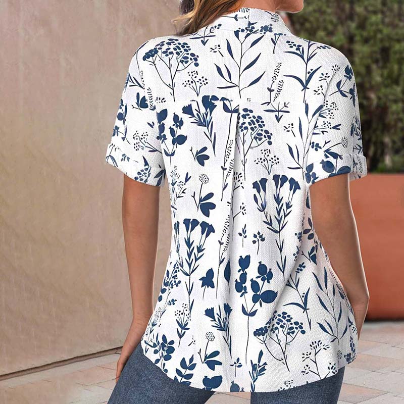 Flavie | Blouse Femme Fleurie | Manches Courtes