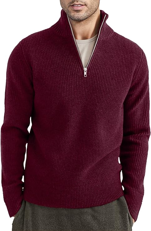 Léandre | Pull Homme Décontracté à Demi-Fermeture Éclair