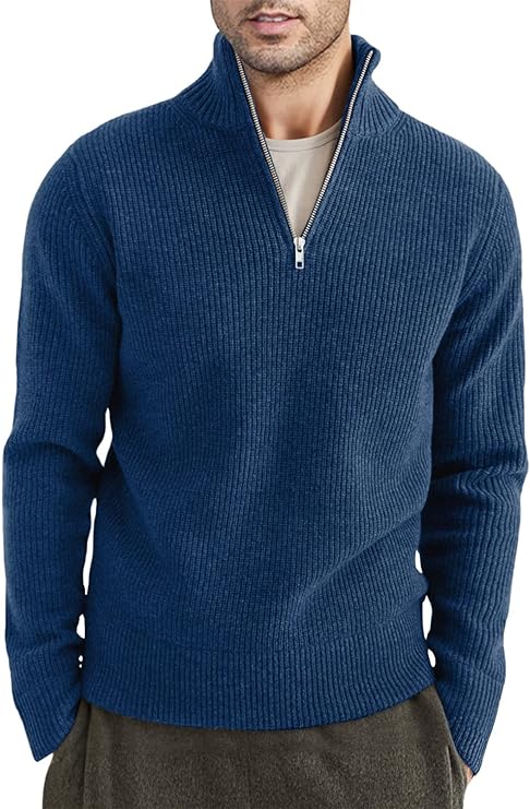 Léandre | Pull Homme Décontracté à Demi-Fermeture Éclair