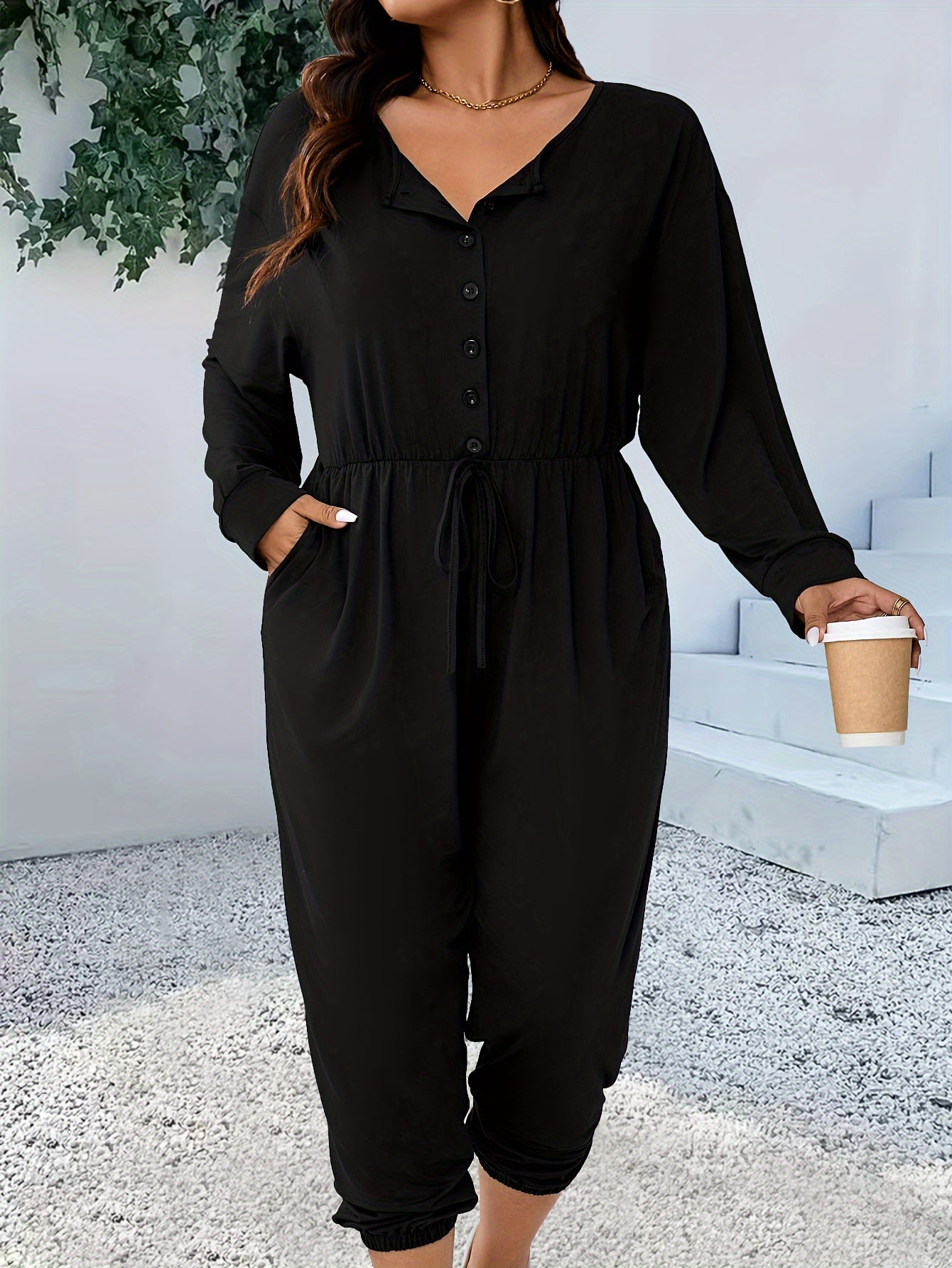 Eugénia | Combinaison Noire Femme | Vêtement Femme Grande Taille