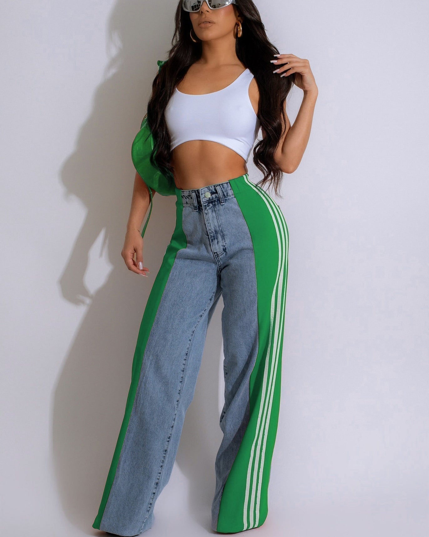 Ursuline | Pantalon Baggy Femme avec Bandes Latérales