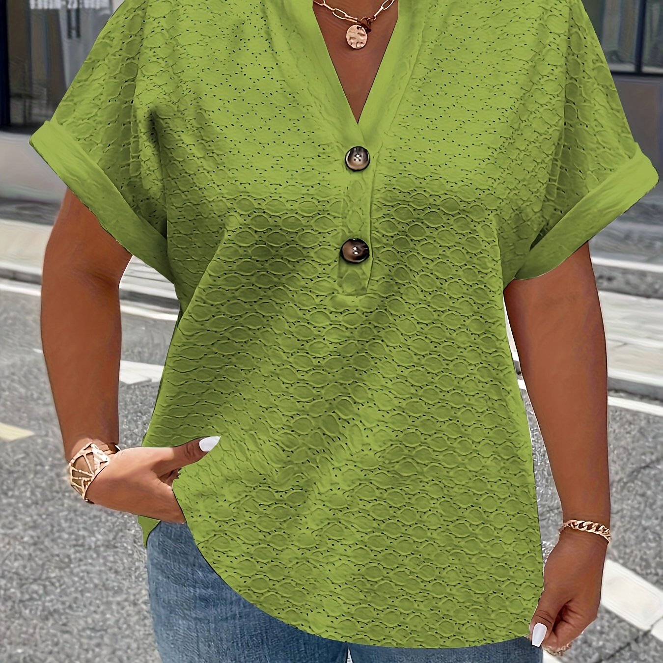 Ophéliane | Chemise à col en V Grande Taille