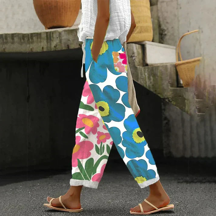 Angélica | Pantalon Droit Femme | Imprimé Floral
