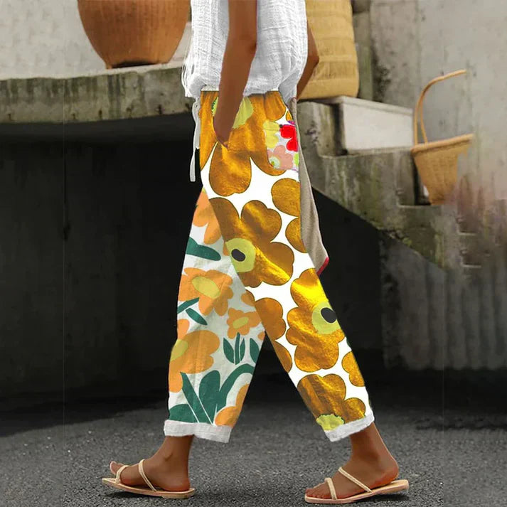 Angélica | Pantalon Droit Femme | Imprimé Floral