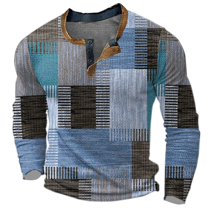 Sylvain | Polo à Manches Longues à Carreaux pour Hommes