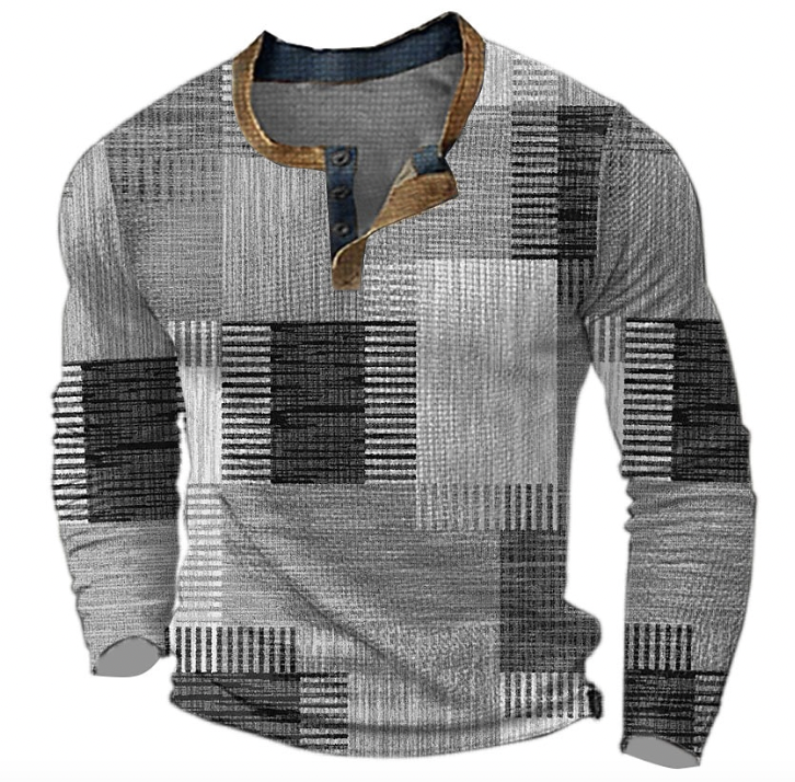 Sylvain | Polo à Manches Longues à Carreaux pour Hommes