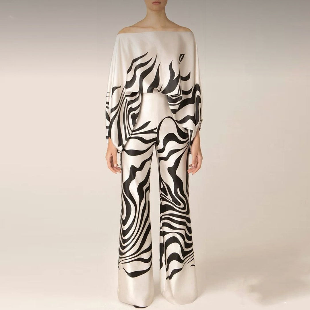 Damiane | Combinaison Blanche Femme | Imprimé