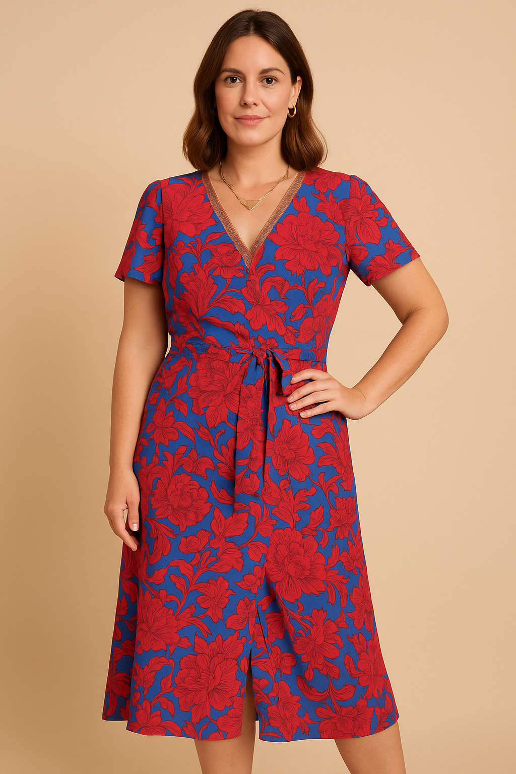 Perrine | Robe Enveloppante Sophistiquée Pour Femme | Midi