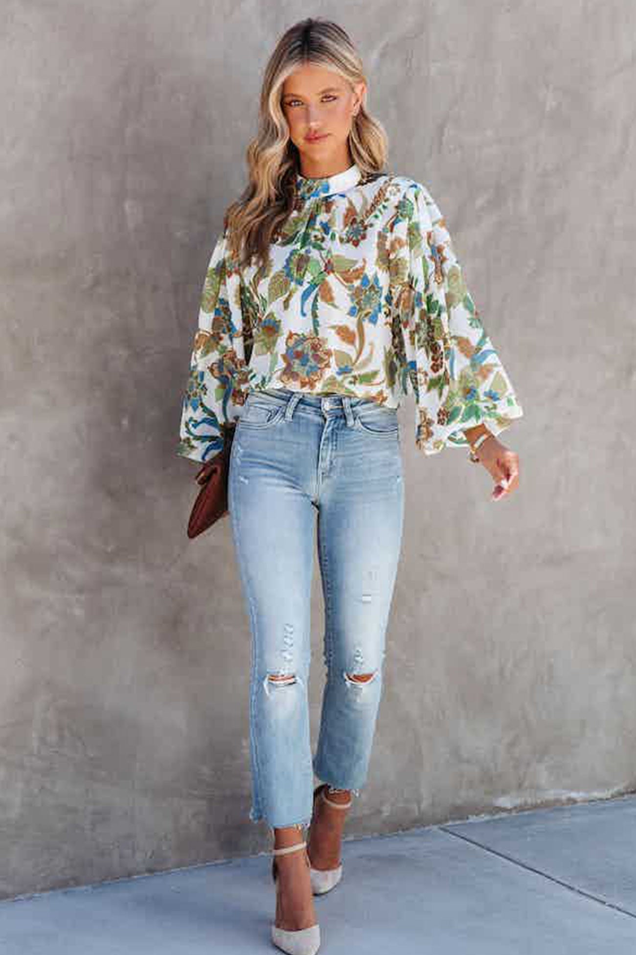 Béatris | Blouse fleurie blanche