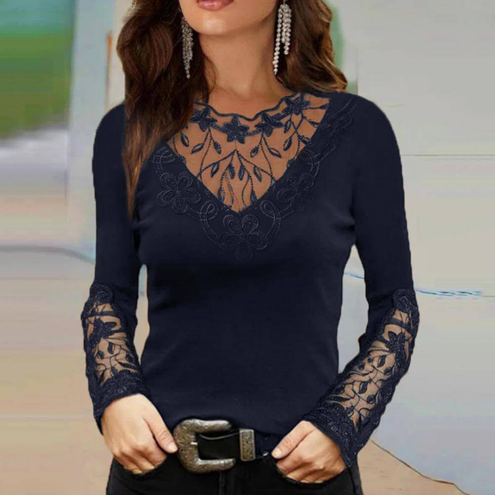 Capucine | Shirt à manches longues | Col en V