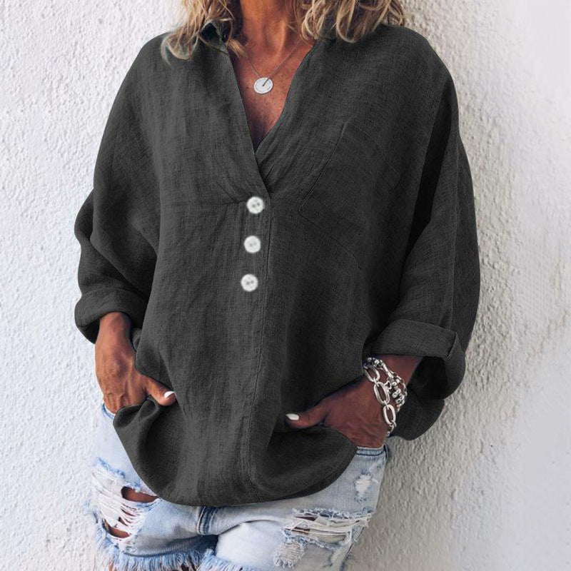 Estelle | Blouse Femme | Col en V | Manches Longues