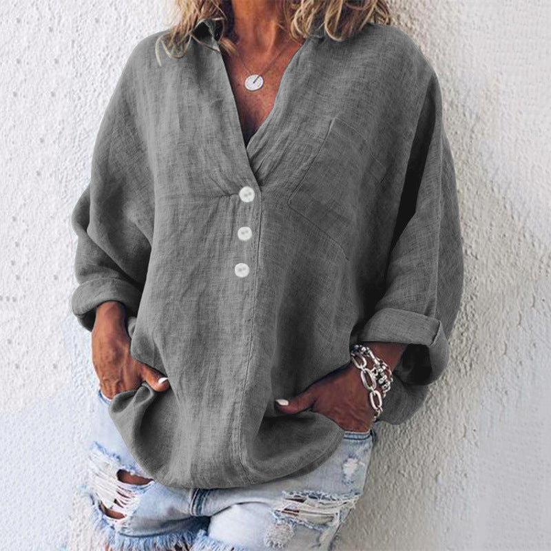 Estelle | Blouse Femme | Col en V | Manches Longues