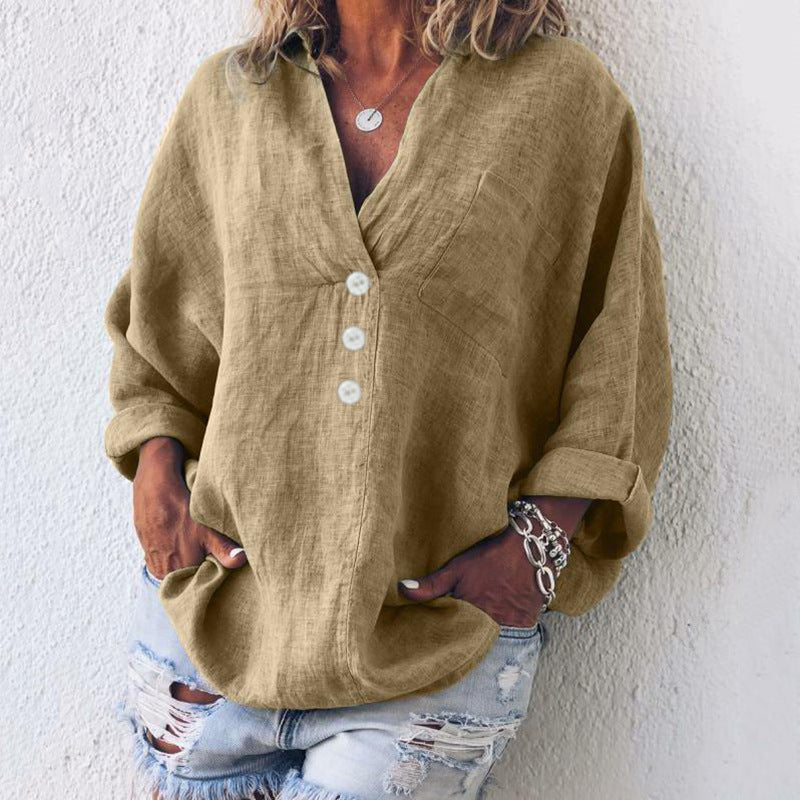 Estelle | Blouse Femme | Col en V | Manches Longues