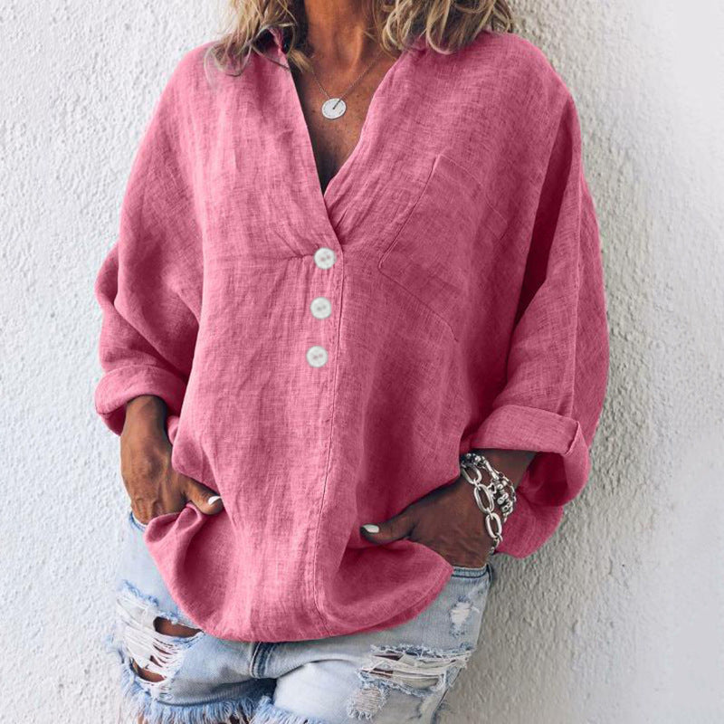 Estelle | Blouse Femme | Col en V | Manches Longues