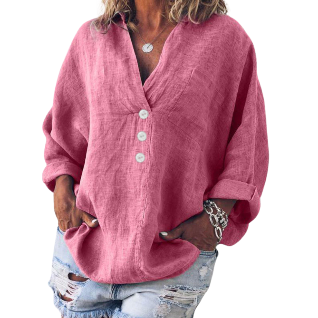 Estelle | Blouse Femme | Col en V | Manches Longues