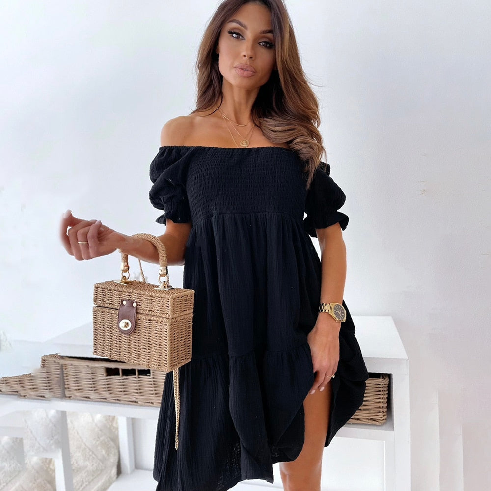Josavette | Robe D'été Épaules Dénudées Pour Femme | Mini