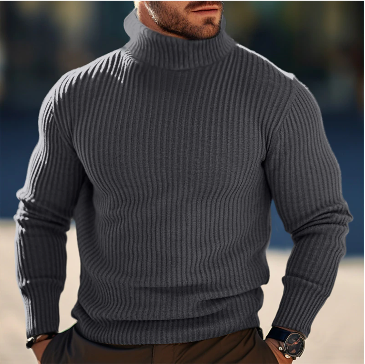 Fabien | Pull Col Roulé Tricoté pour Hommes