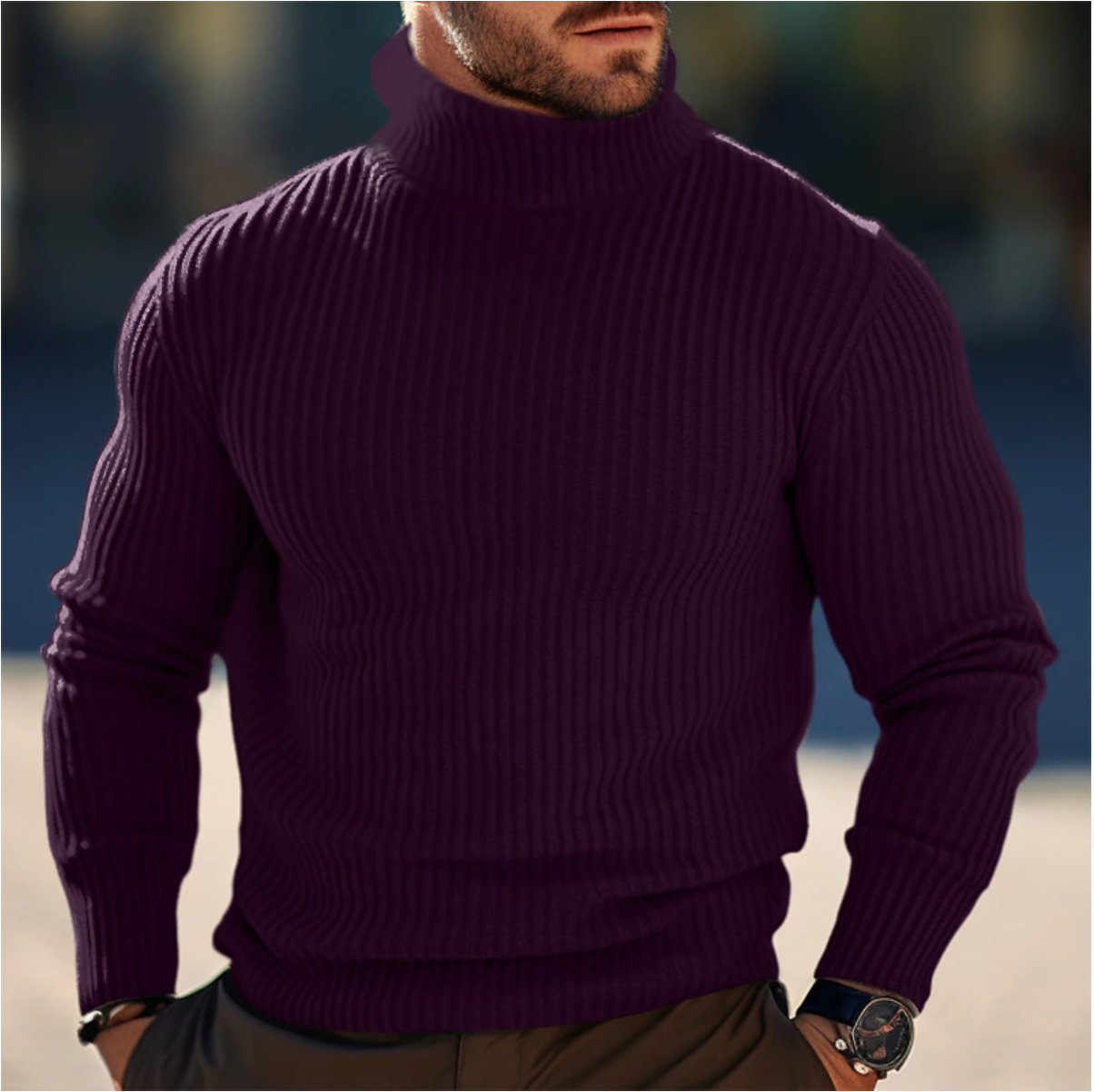 Fabien | Pull Col Roulé Tricoté pour Hommes