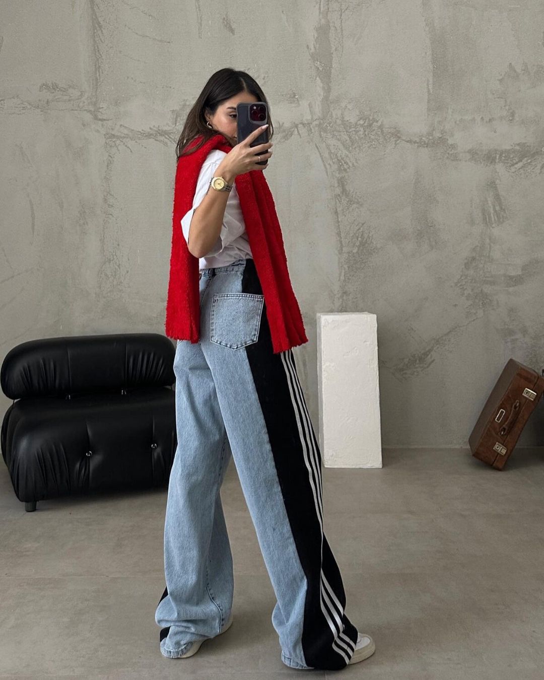 Ursuline | Pantalon Baggy Femme avec Bandes Latérales