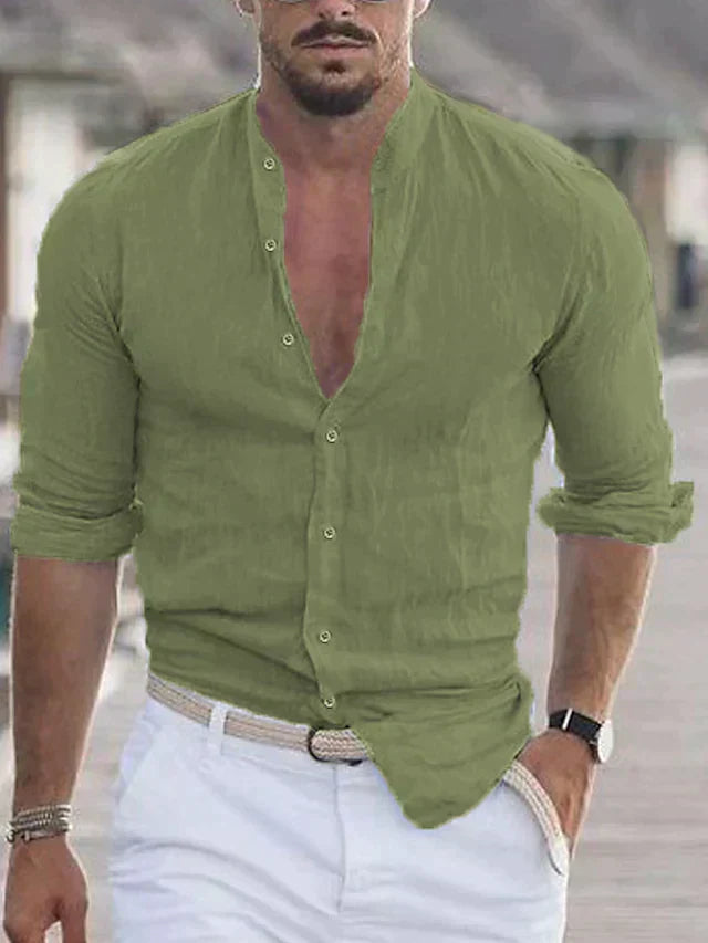 Emmanuel | Chemise d'Été Homme | Col Mandarin
