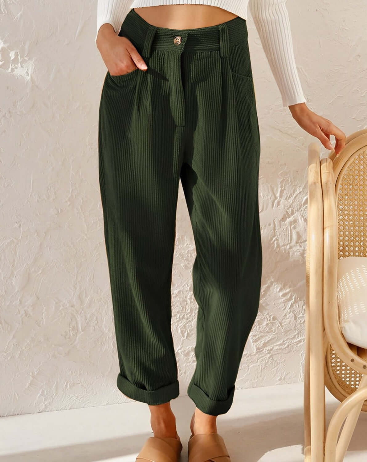 Indigo | Pantalons en velours côtelé pour femmes