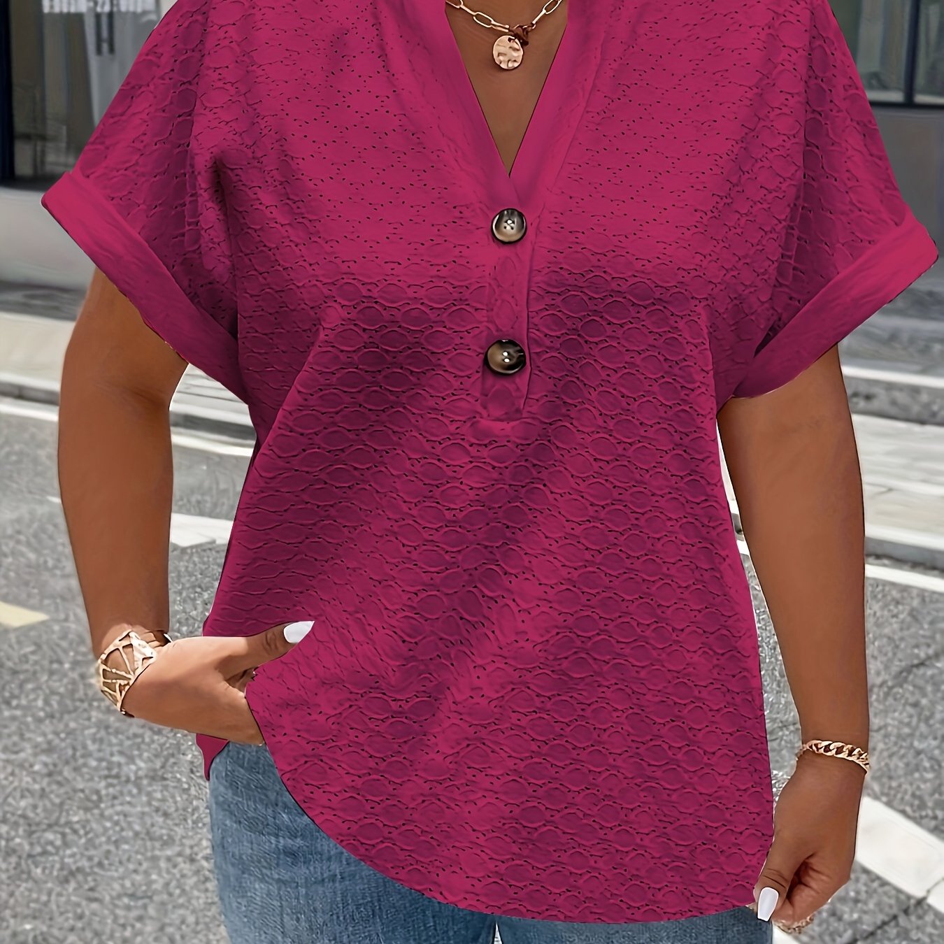 Ophéliane | Chemise à col en V Grande Taille