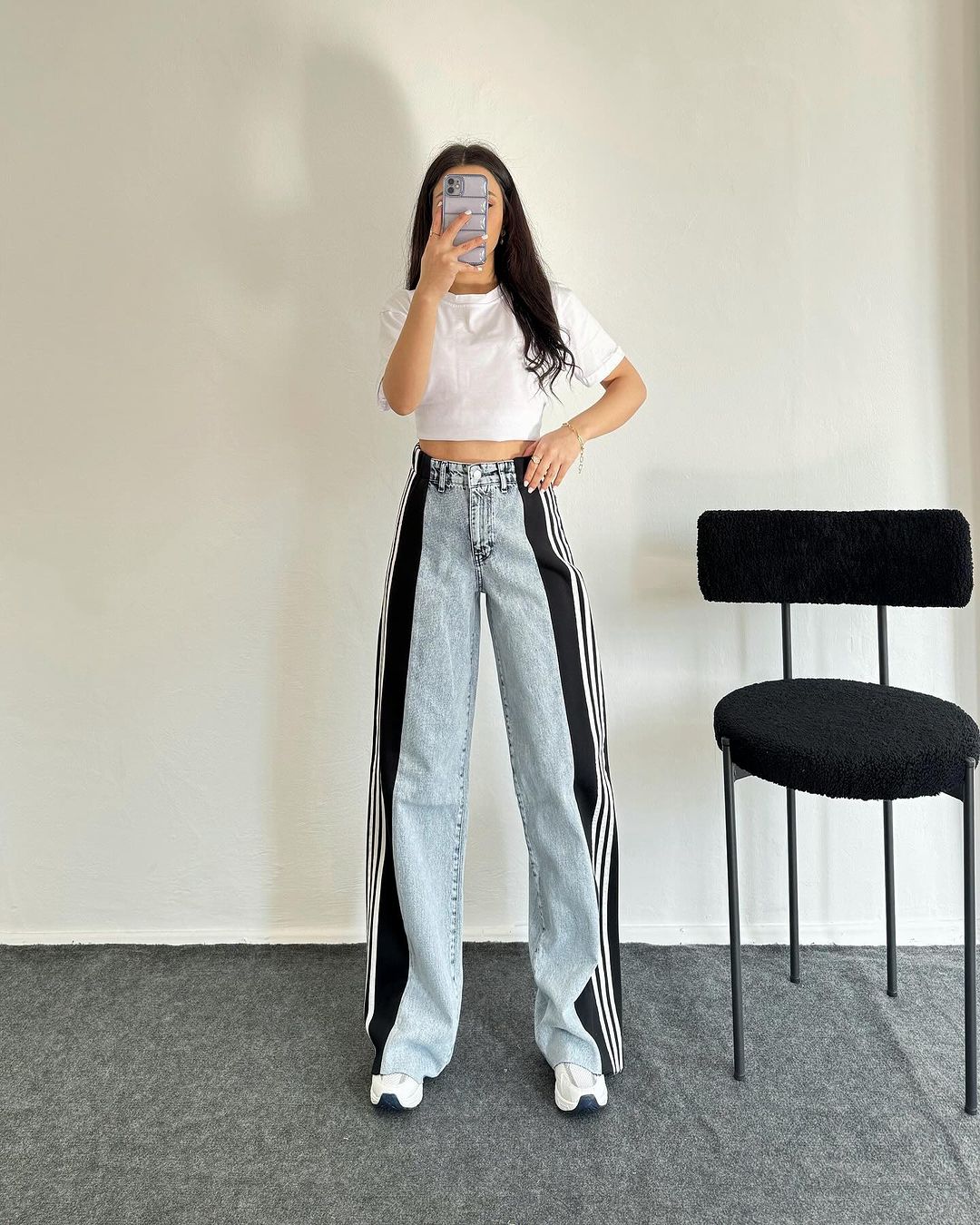 Ursuline | Pantalon Baggy Femme avec Bandes Latérales