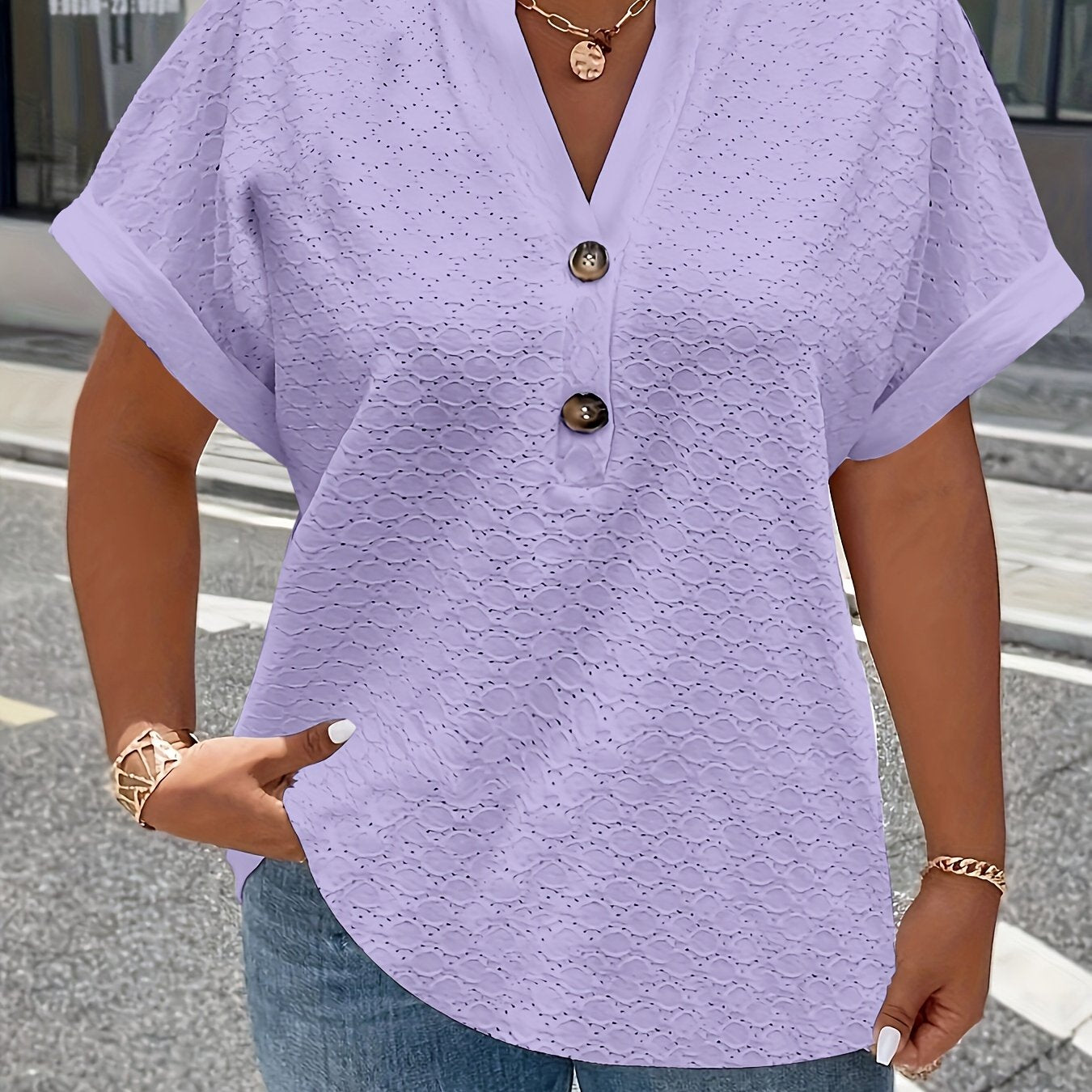 Ophéliane | Chemise à col en V Grande Taille