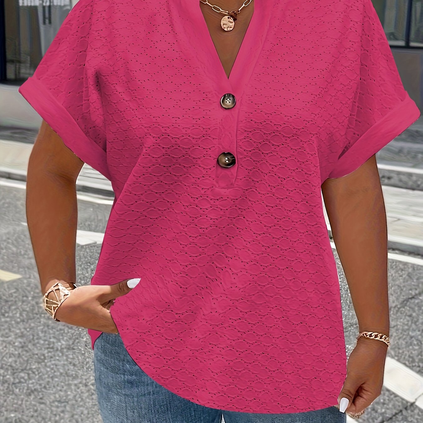 Ophéliane | Chemise à col en V Grande Taille