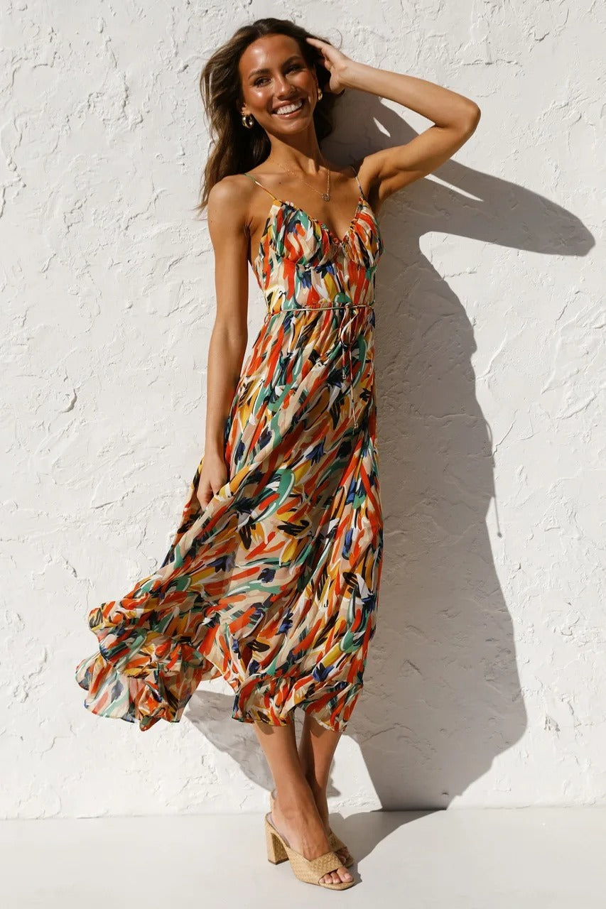 Robe De Plage Femme Imprimé Boho | Confort Aéré