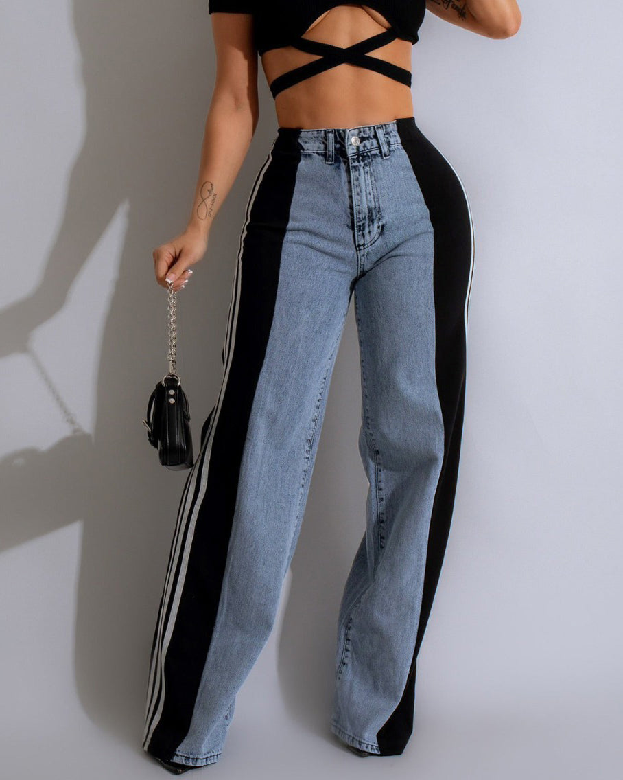 Ursuline | Pantalon Baggy Femme avec Bandes Latérales