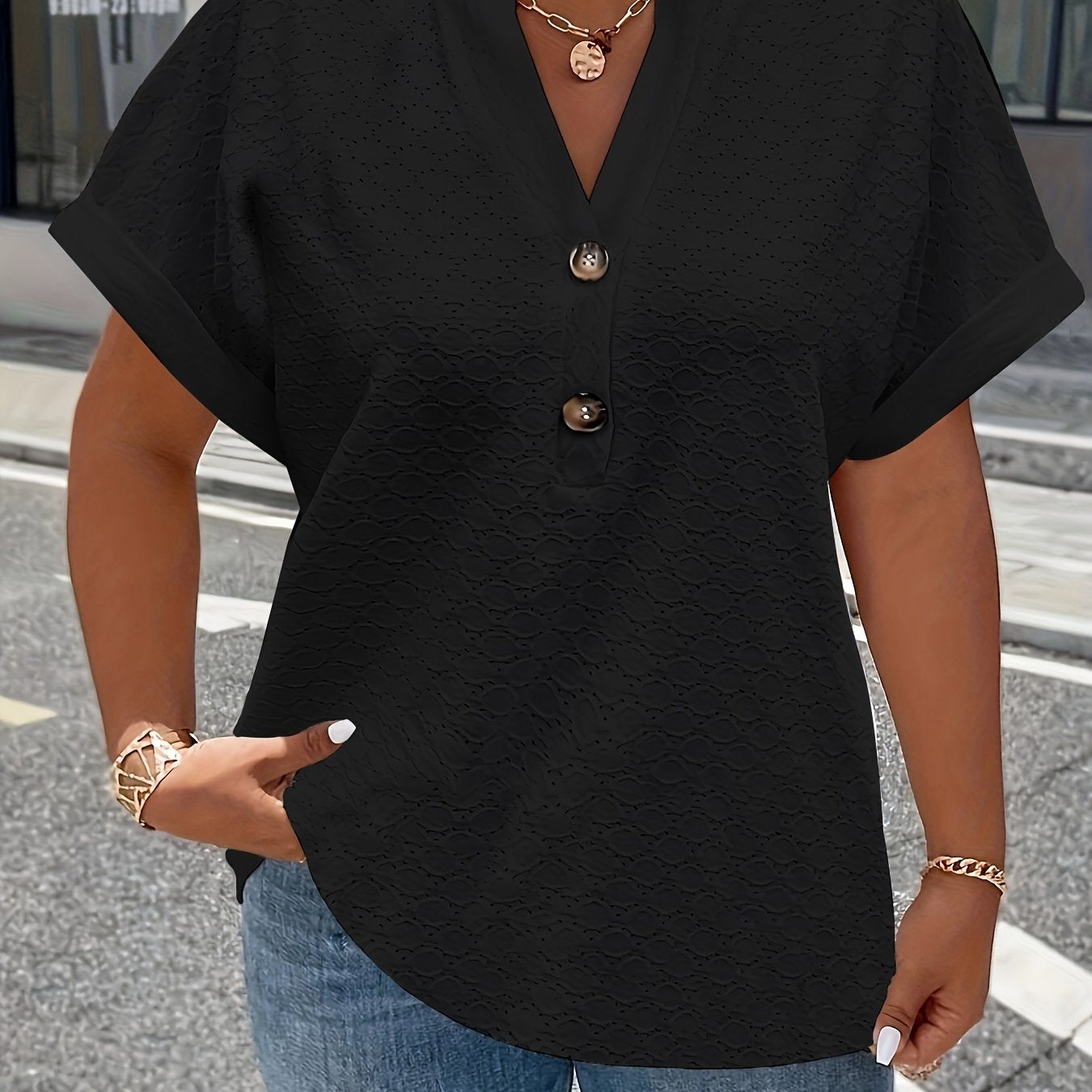 Ophéliane | Chemise à col en V Grande Taille