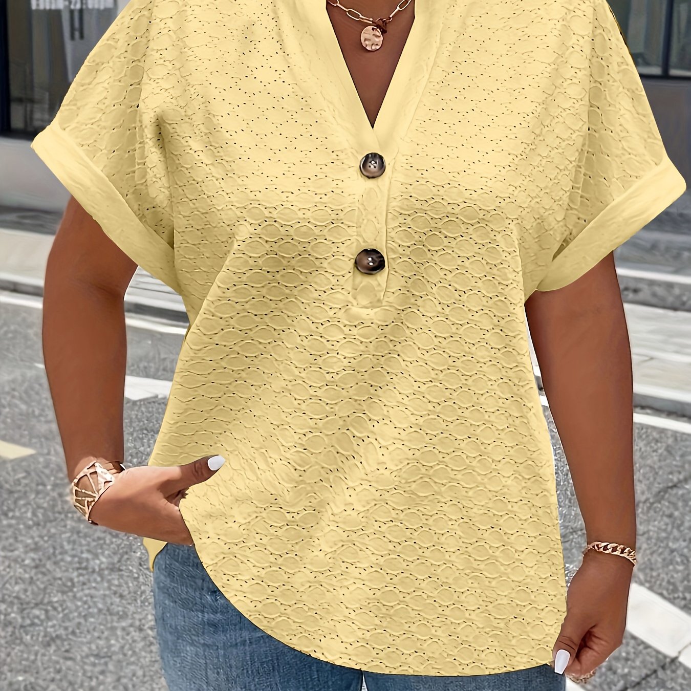 Ophéliane | Chemise à col en V Grande Taille