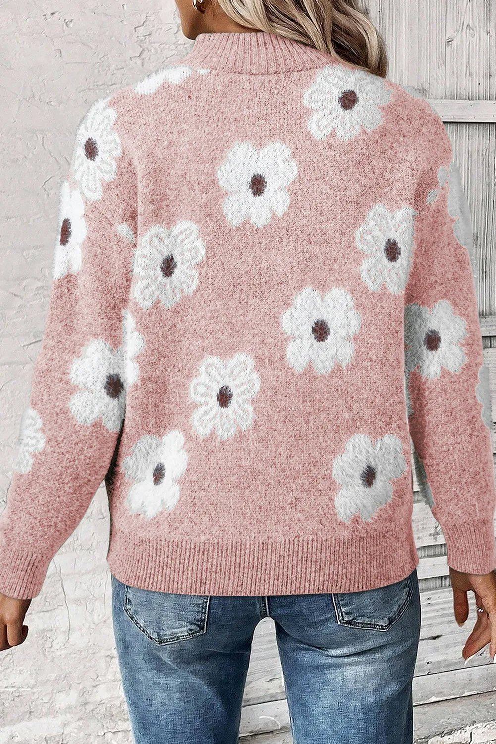 Théophane | Pull à demi zip pour femmes | Floral