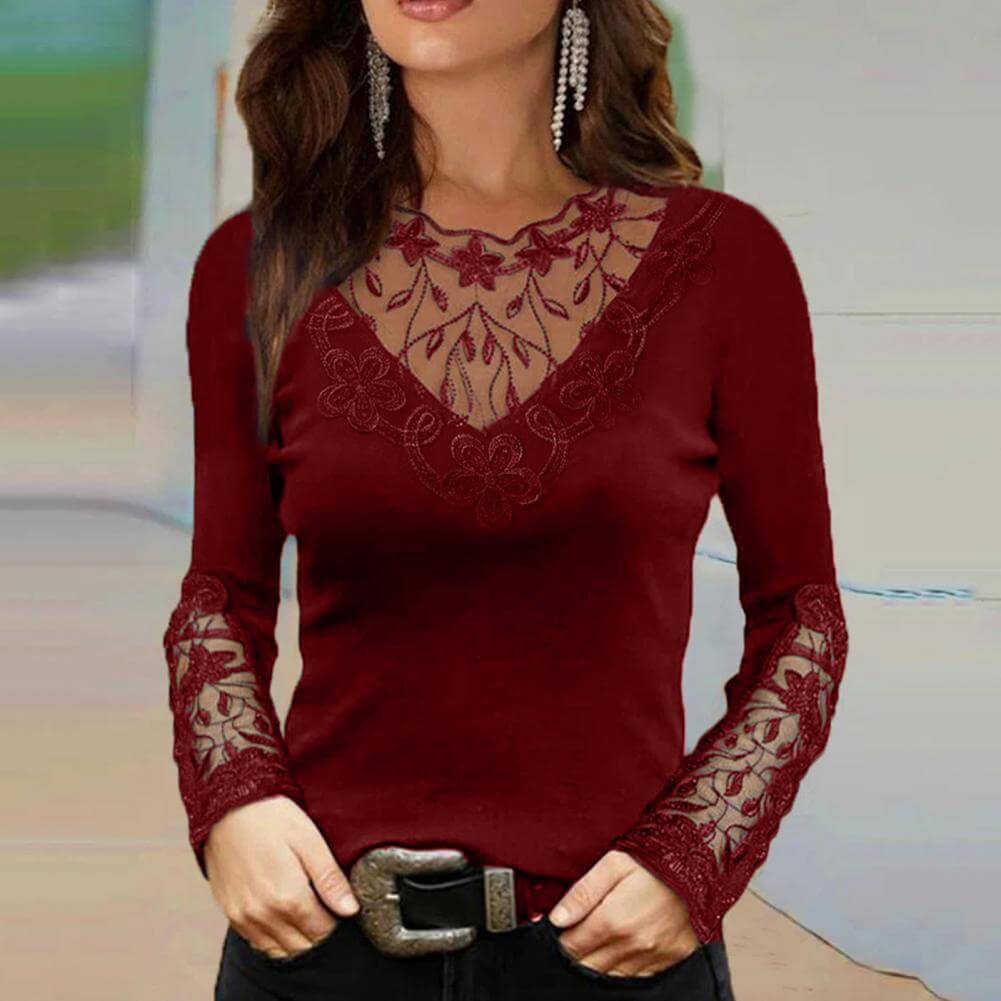 Capucine | Shirt à manches longues | Col en V