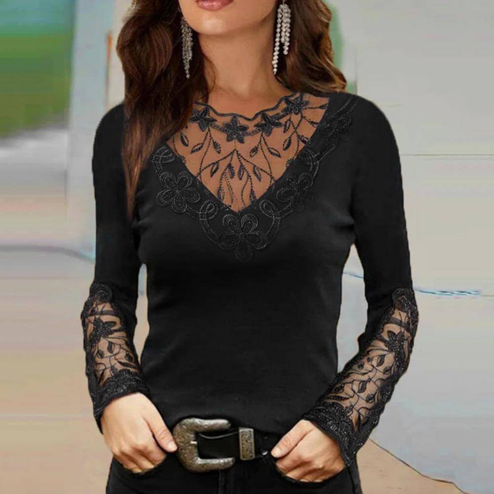 Capucine | Shirt à manches longues | Col en V