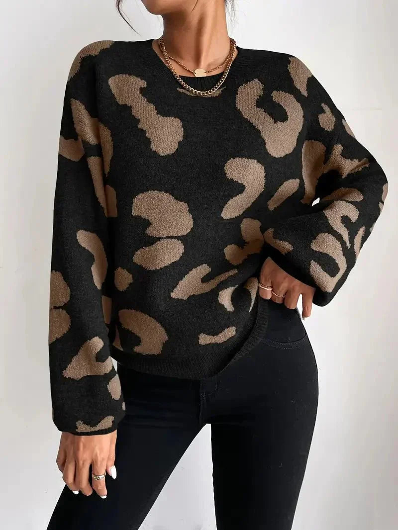 Théresa | Sweatshirt surdimensionné | Imprimé léopard