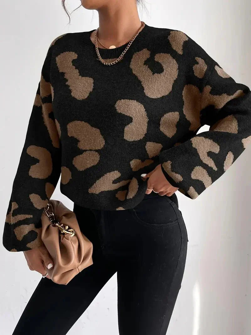 Théresa | Sweatshirt surdimensionné | Imprimé léopard