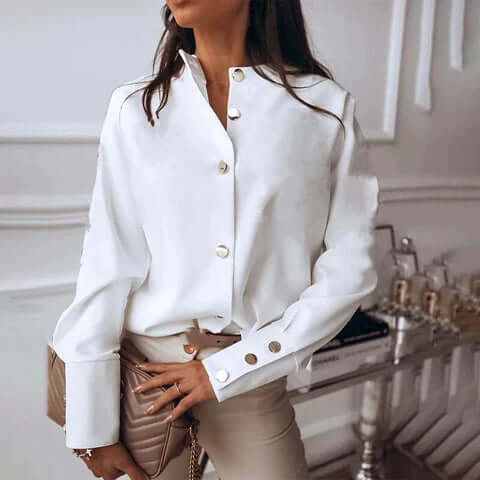Cécile | Blouse à manches longues | Ouverture à boutons devant