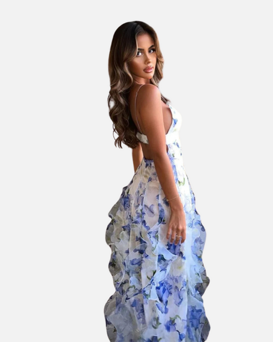 Aurore | Longue Robe Fleur | Blanc