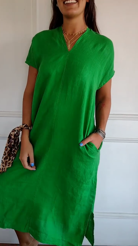 Arilya | Robes Femme à Col en V | Poches